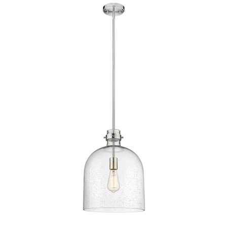 Z-Lite Pearson 1 Light Pendant, Brushed Nickel And Clear Seedy 817-12BN